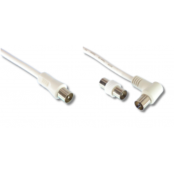 Cordon coaxial 9.52mm mâle / femelle + adaptateur mâle / mâle 0m50 Cordon coaxial 9.52mm mâle / femelle + adaptateur mâle / mâle 0m50