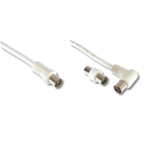 Cordon coaxial 9.52mm mâle / femelle + adaptateur mâle / mâle 5m00 Cordon coaxial 9.52mm mâle / femelle + adaptateur mâle / mâle 5m00