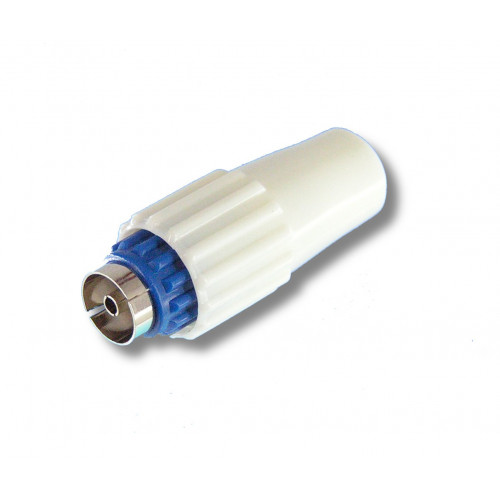 Adaptateur coaxial 9.5mm à visser blanc
