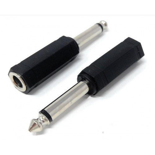 Adaptateur audio Jack 6,35 mm mono mâle vers Jack 6,35 mm stéréo femelle