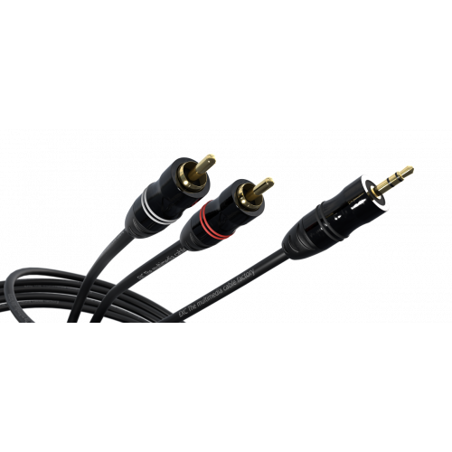 3.5mm stereo male / 2 x RCA male 1m00