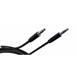 Cordon Jack 3.5mm stéréo mâle / mâle fin 0m50 noir