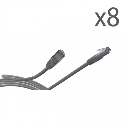 Kit de 8 x Cordons RJ45 Cat.6 F/UTP 50cm gris Kit de 8 x Cordons RJ45 Cat.6 F/UTP 50cm gris