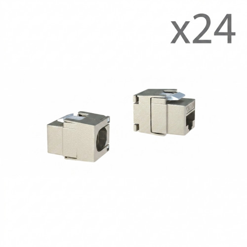 Kit de 24 x Noyaux Keystone Cat.6A blindés courts Kit de 24 x Noyaux Keystone Cat.6A blindés courts