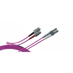 Jarretière optique OM4 SC/LC Duplex 2mm LSZH 1m00