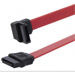 Cordon SATA mâle / mâle coudé haut 0m50 Rouge