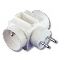 Bloc multiprise 2 pôles mâle / 3 femelles (dont 1 bipolaire) Bloc multiprise 2 pôles mâle / 3 femelles (dont 1 bipolaire)