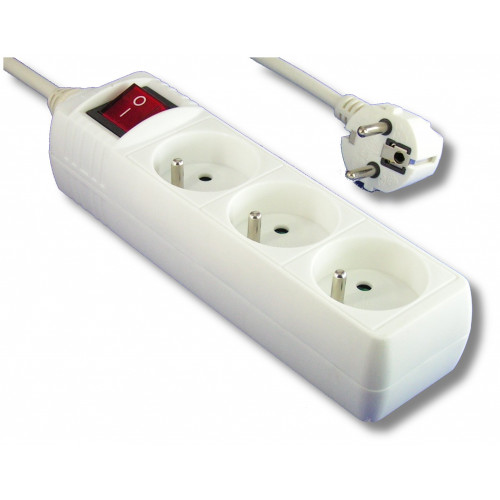 Multiprise 3 prises + interrupteur 1m00 Multiprise 3 prises + interrupteur 1m00