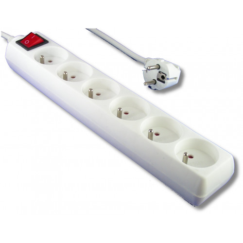 Multiprise 6 prises + interrupteur 1m00 Multiprise 6 prises + interrupteur 1m00