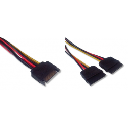 Alimentation SATA mâle / 2 x alimentation SATA femelle 15cm
