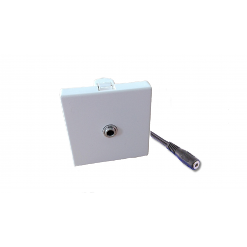 Wallplate 45x45 Jack 3.5mm stereo female / female 20cm