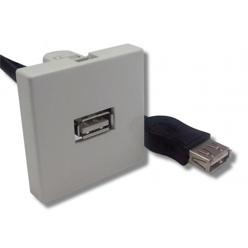 Wallplate 45x45 USB female / female 20cm
