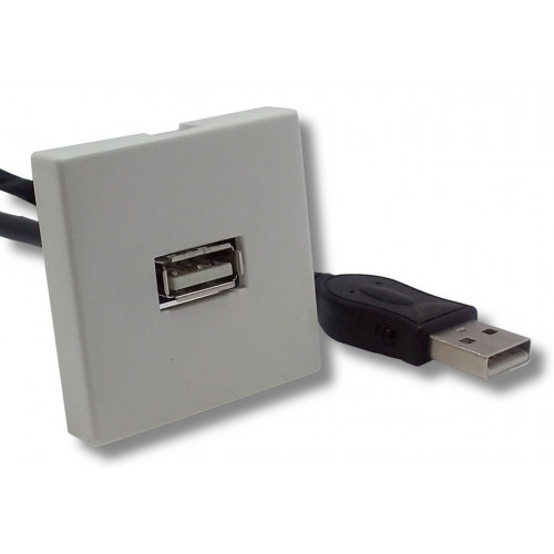 Wallplate 45x45 USB female / male 20cm